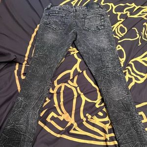 Black ash wash jeans